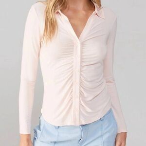 Sanctuary - Dreamgirl Button Up Top In Rose Essence - Size Small